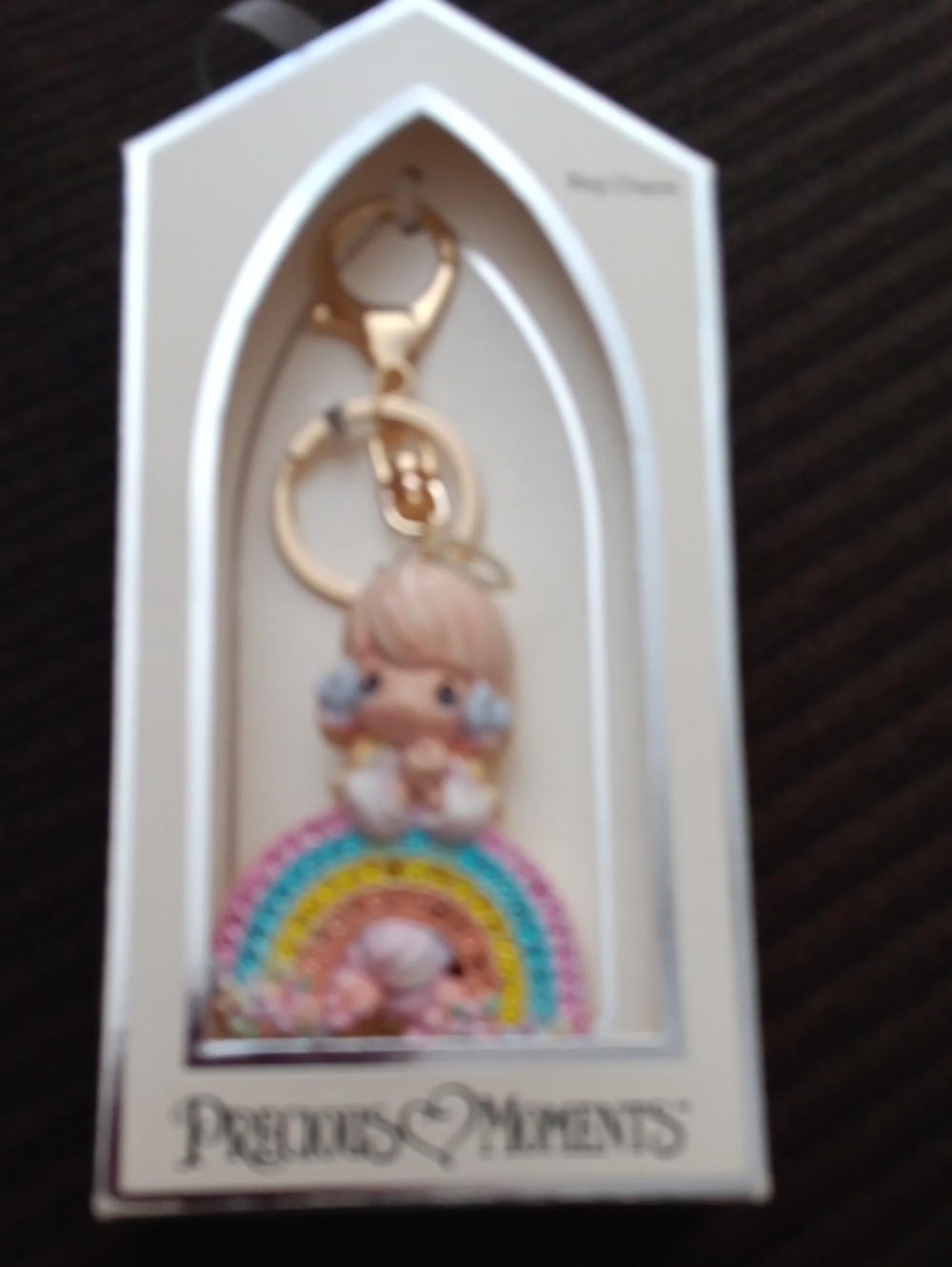 Precious Moments Kids' Rainbow Keychain - Pastel Pink and Multicolor